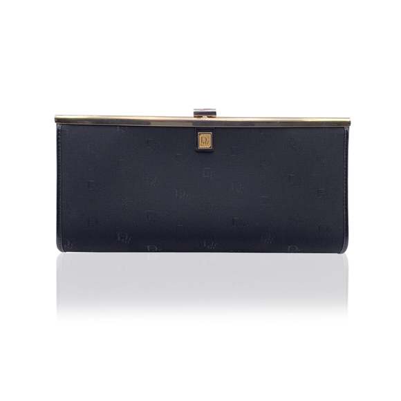 Dior Bags Christian Dior Vintage Black Logo Canvas Small Clutch Bag Purse Poshmark